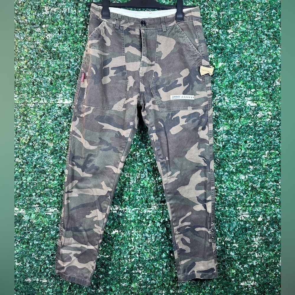 Subcrude Camouflage Camo Khaki Style Pants Large Roll Up Ankle Button